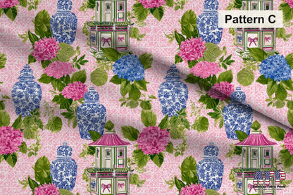 Pink Chinoiserie Mahjong Fabric Bundle Set - Shop now at American Fabric Prints