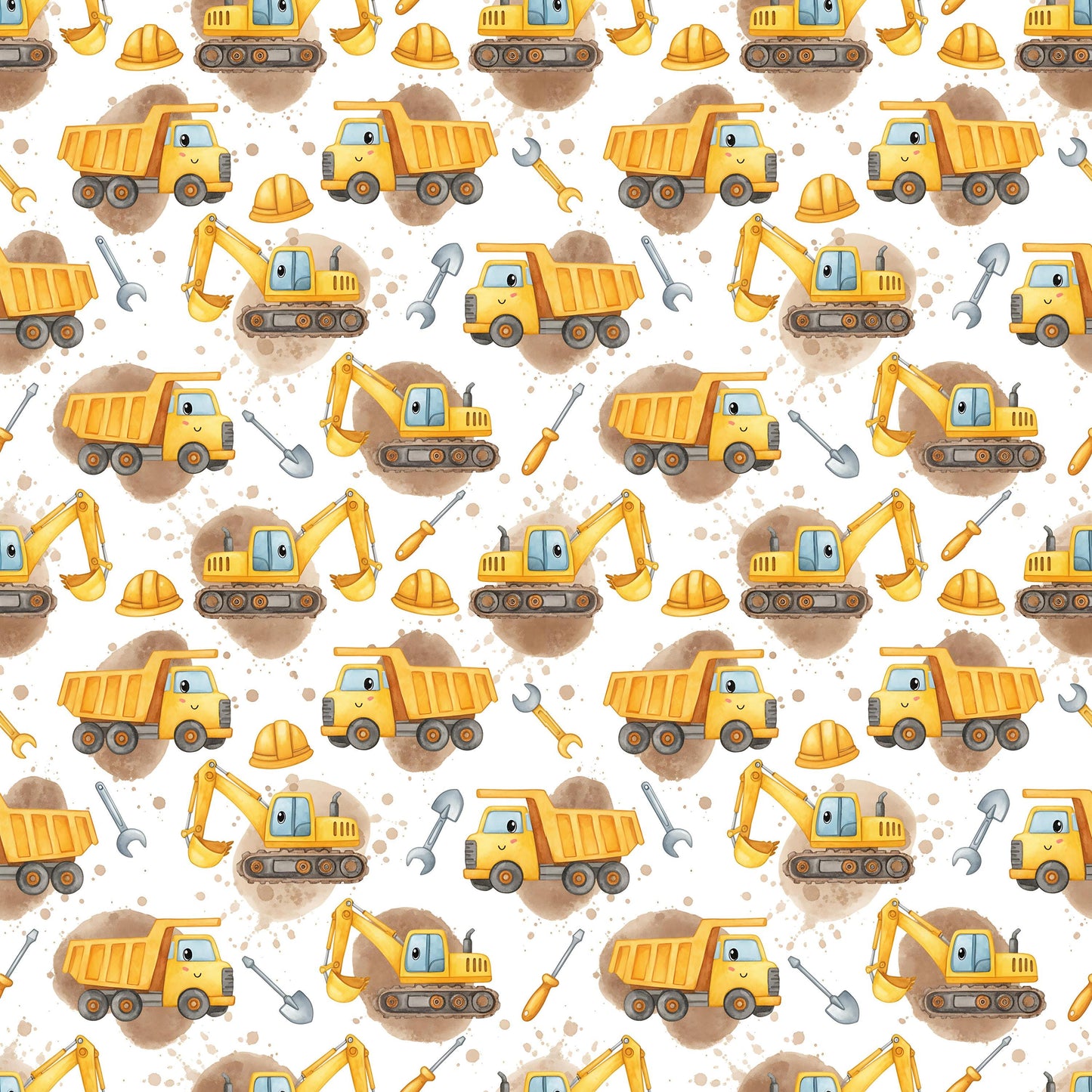 Construction Trucks Fabric - Shop now at American Fabric Prints