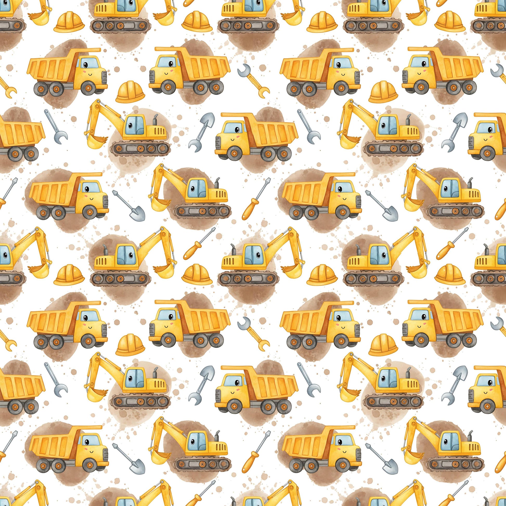 Construction Trucks Fabric - Shop now at American Fabric Prints