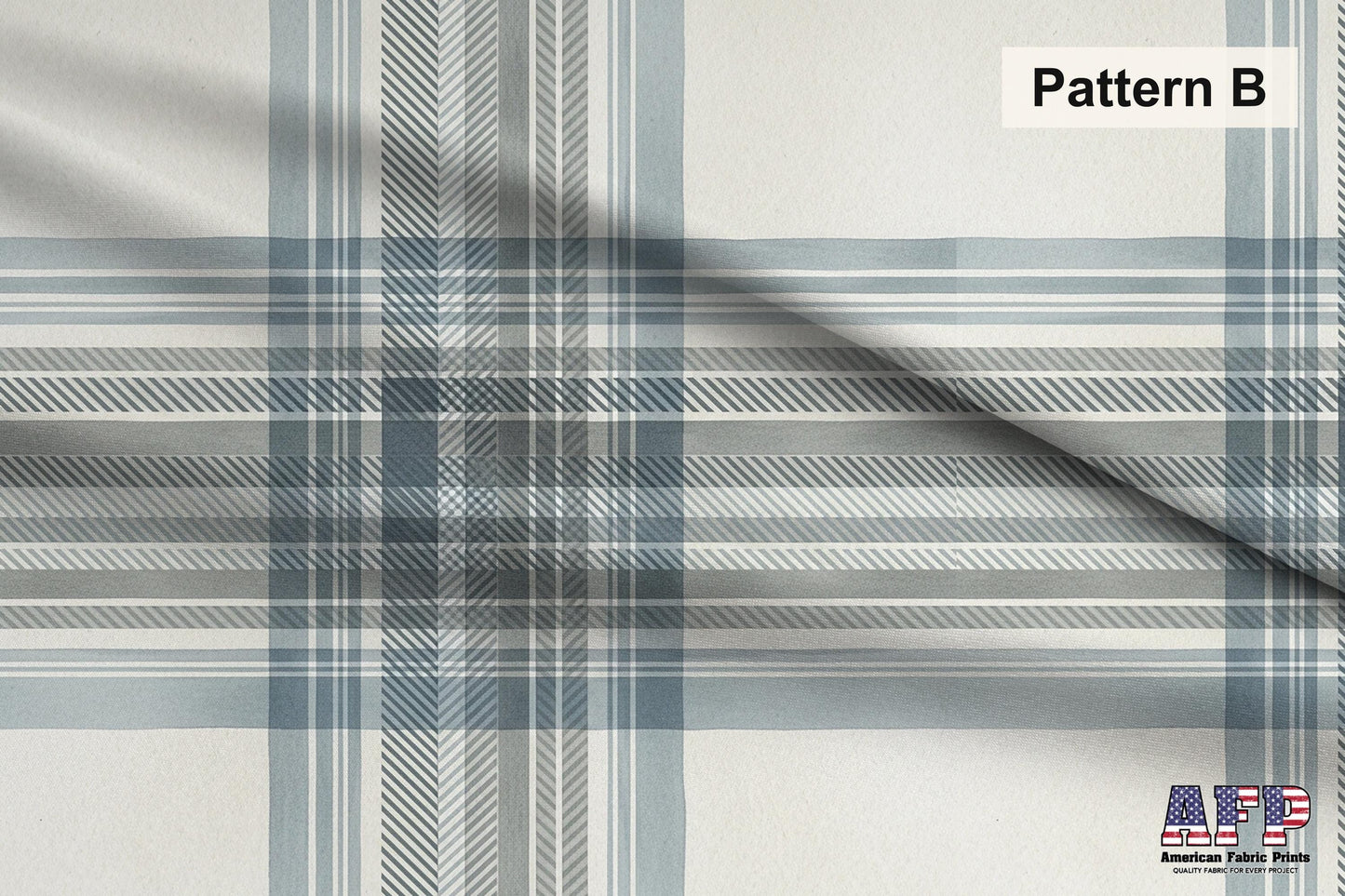 Blue and Beige Plaid 2 Fabric Bundle Set - Shop now at American Fabric Prints