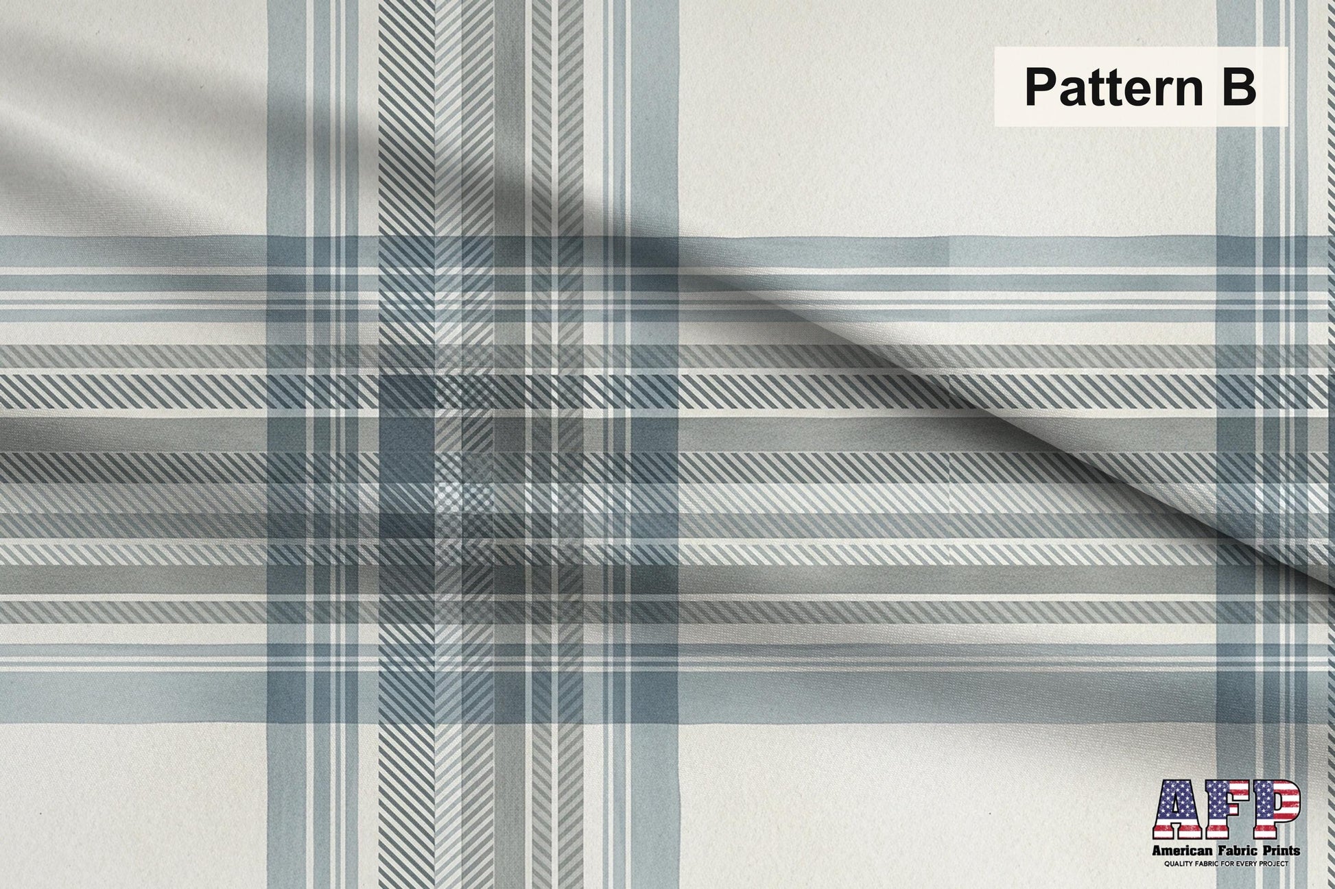 Blue and Beige Plaid 2 Fabric Bundle Set - Shop now at American Fabric Prints