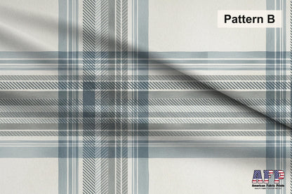 Blue and Beige Plaid 2 Fabric Bundle Set - Shop now at American Fabric Prints