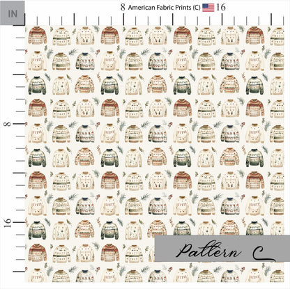 BOHO Christmas Quilting Fabric Set, Christmas Quilt Fabric, USA Made, Premium Cotton Christmas Quilting Fabric, American Fabric Prints