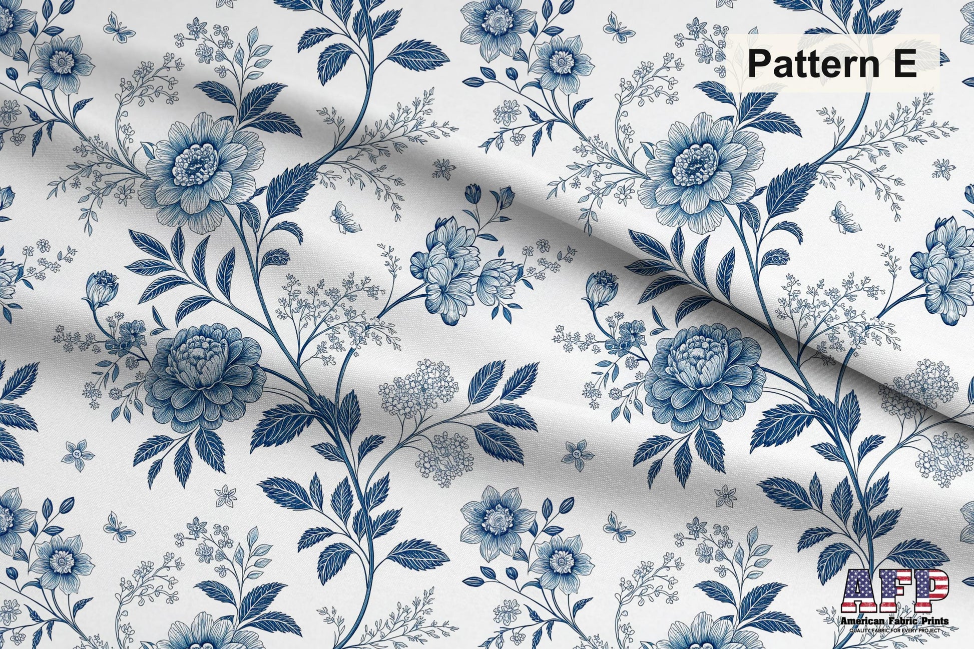 Blue Porcelain Garden Fabric Bundle Set - Shop now at American Fabric Prints