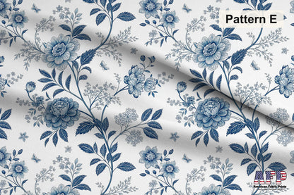 Blue Porcelain Garden Fabric Bundle Set - Shop now at American Fabric Prints