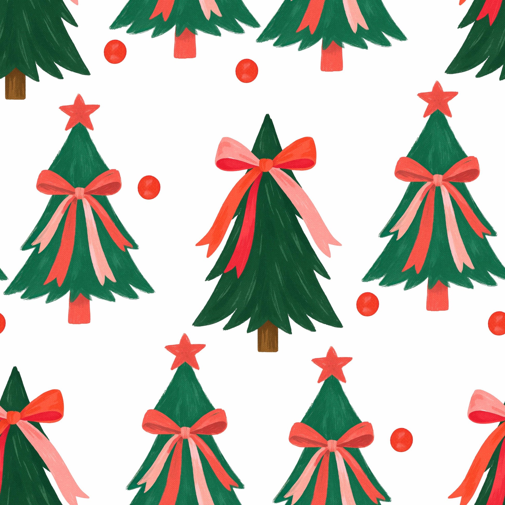 Bow Christmas Tree Fabric - Shop now at American Fabric Prints