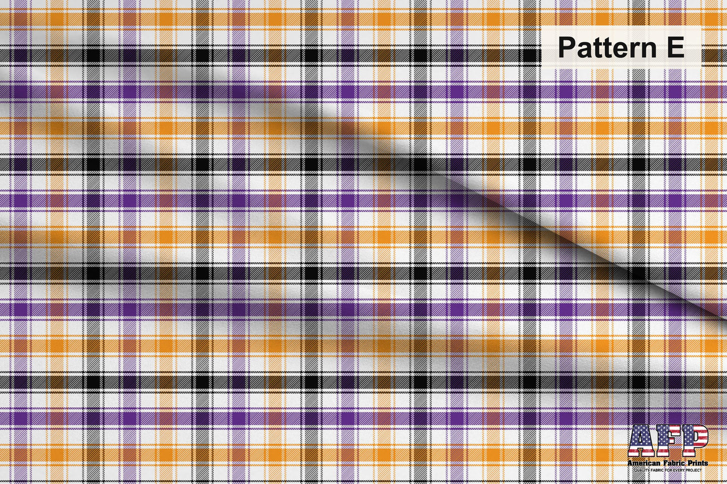 Halloween Plaid 4 Fabric Collection. Choose Your Patterns for your Spooky Plaid creation.  Pattern E Shown. Shop now at American Fabric Prints.