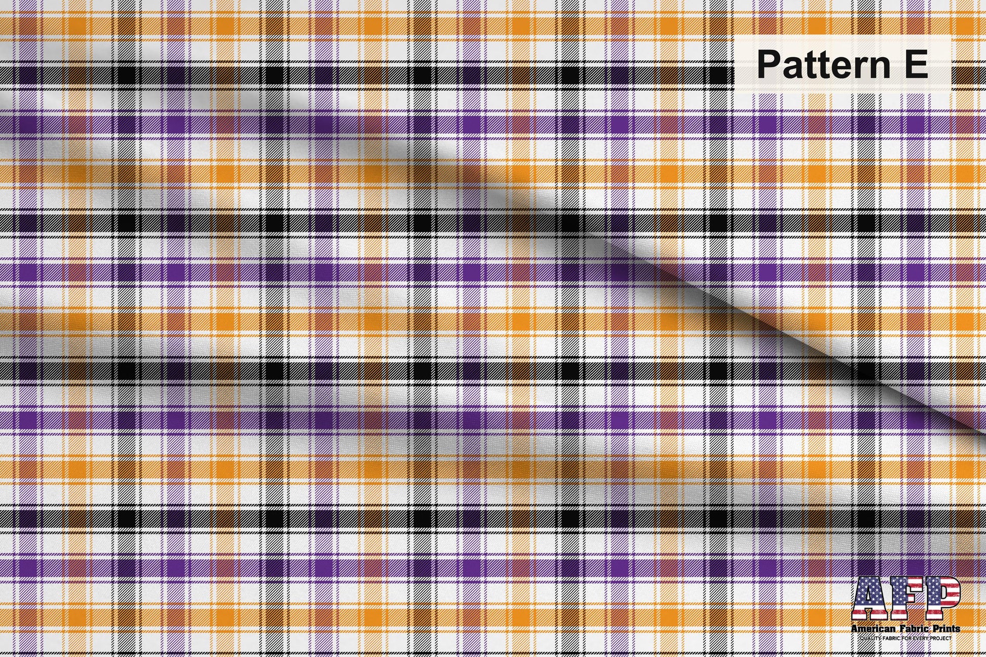 Halloween Plaid 4 Fabric Collection. Choose Your Patterns for your Spooky Plaid creation.  Pattern E Shown. Shop now at American Fabric Prints.