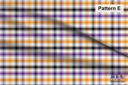Halloween Plaid 4 Fabric Collection. Choose Your Patterns for your Spooky Plaid creation.  Pattern E Shown. Shop now at American Fabric Prints.