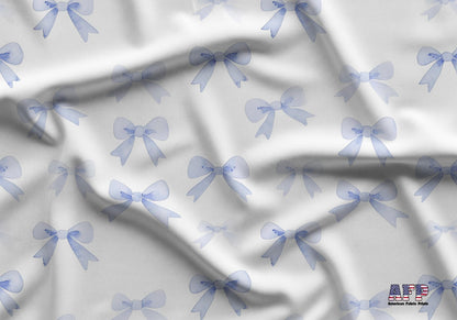 Blue Bow Fabric - Shop now at American Fabric Prints