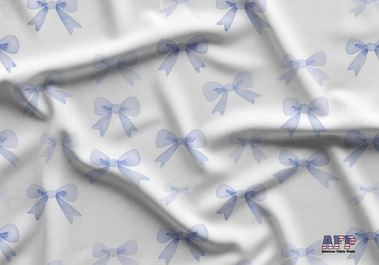 Blue Bow Fabric - Shop now at American Fabric Prints