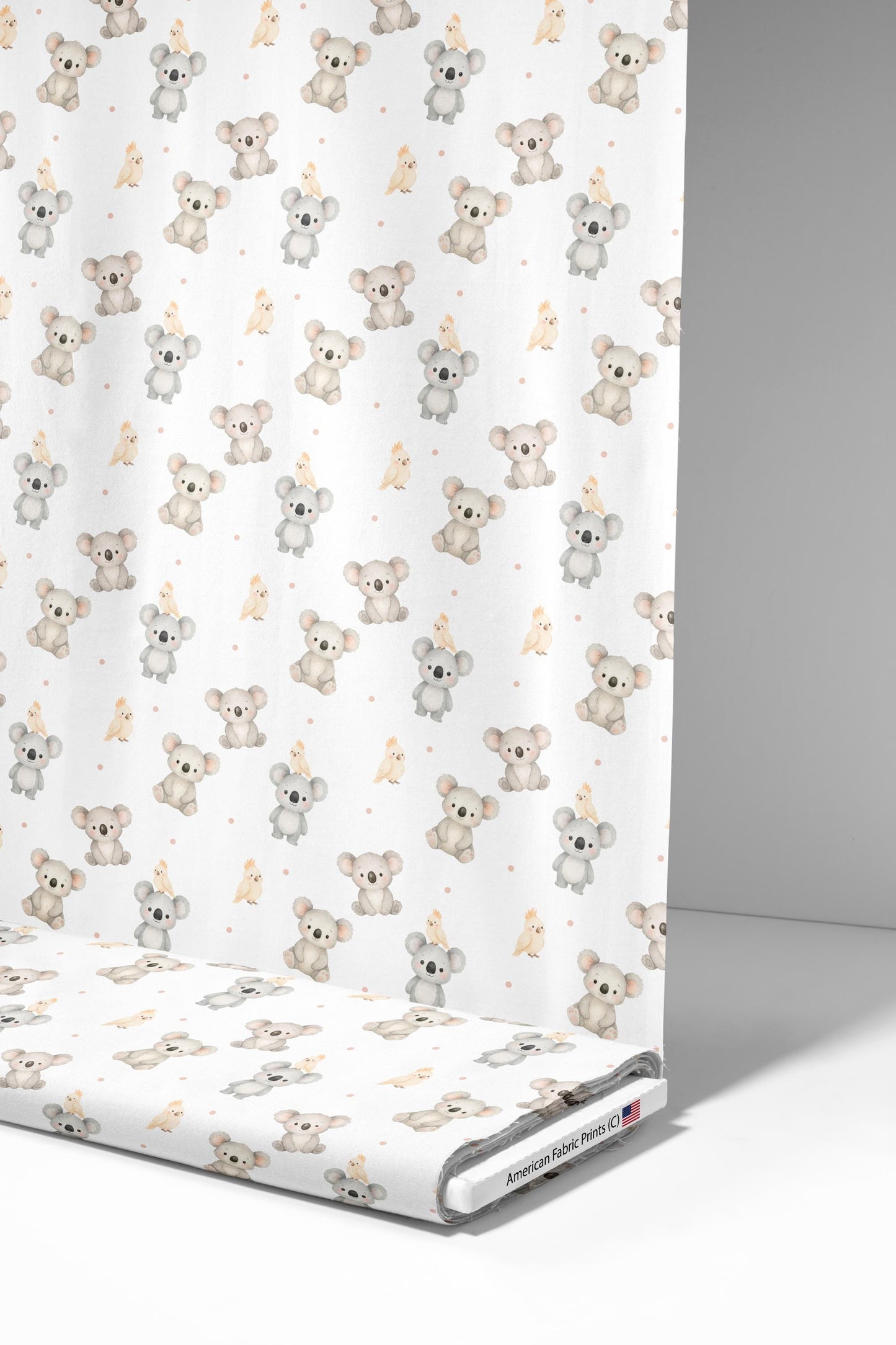 Koalas and Parrots Fabric - Shop now at American Fabric Prints
