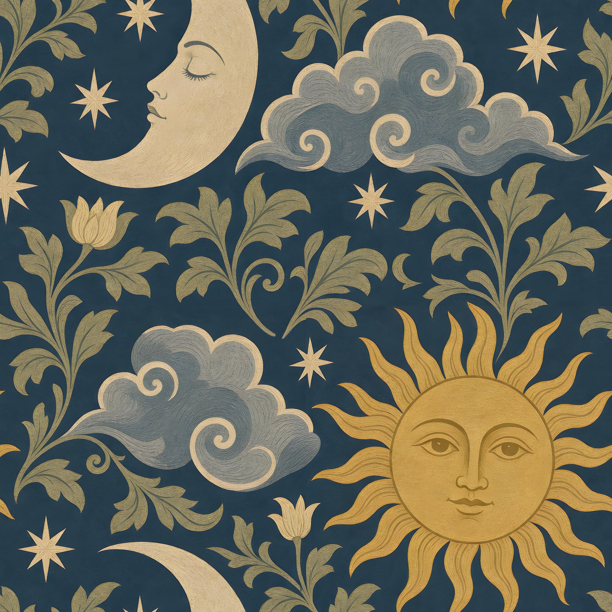 Celestial Scandinavian Fabric - Shop now at American Fabric Prints