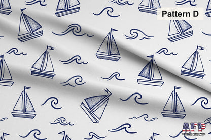 Blue Sailboat 4 Fabric Bundle Set - Shop now at American Fabric Prints