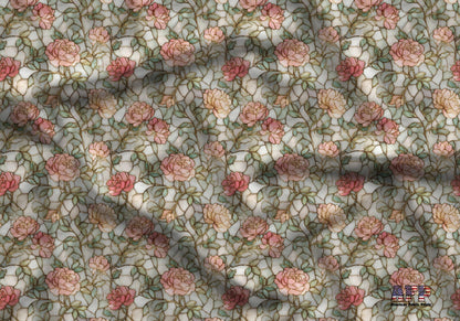 Stain Glass Pink Floral Fabric - Shop now at American Fabric Prints