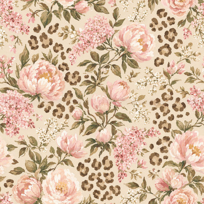 Blush Peony Leopard Floral Fabric - Shop now at American Fabric Prints