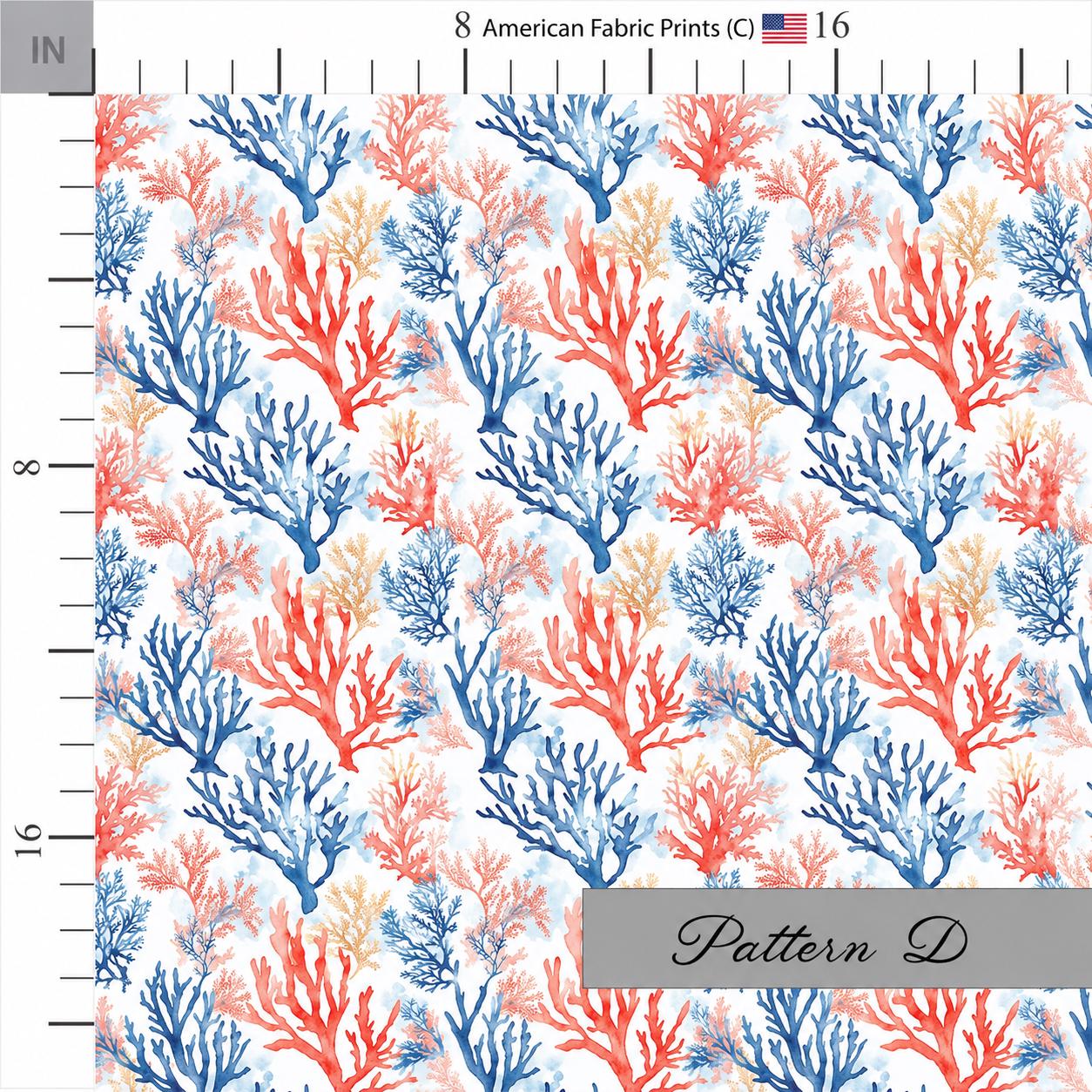 Coral Patterned Fabric. Shop now at American Fabric Prints.