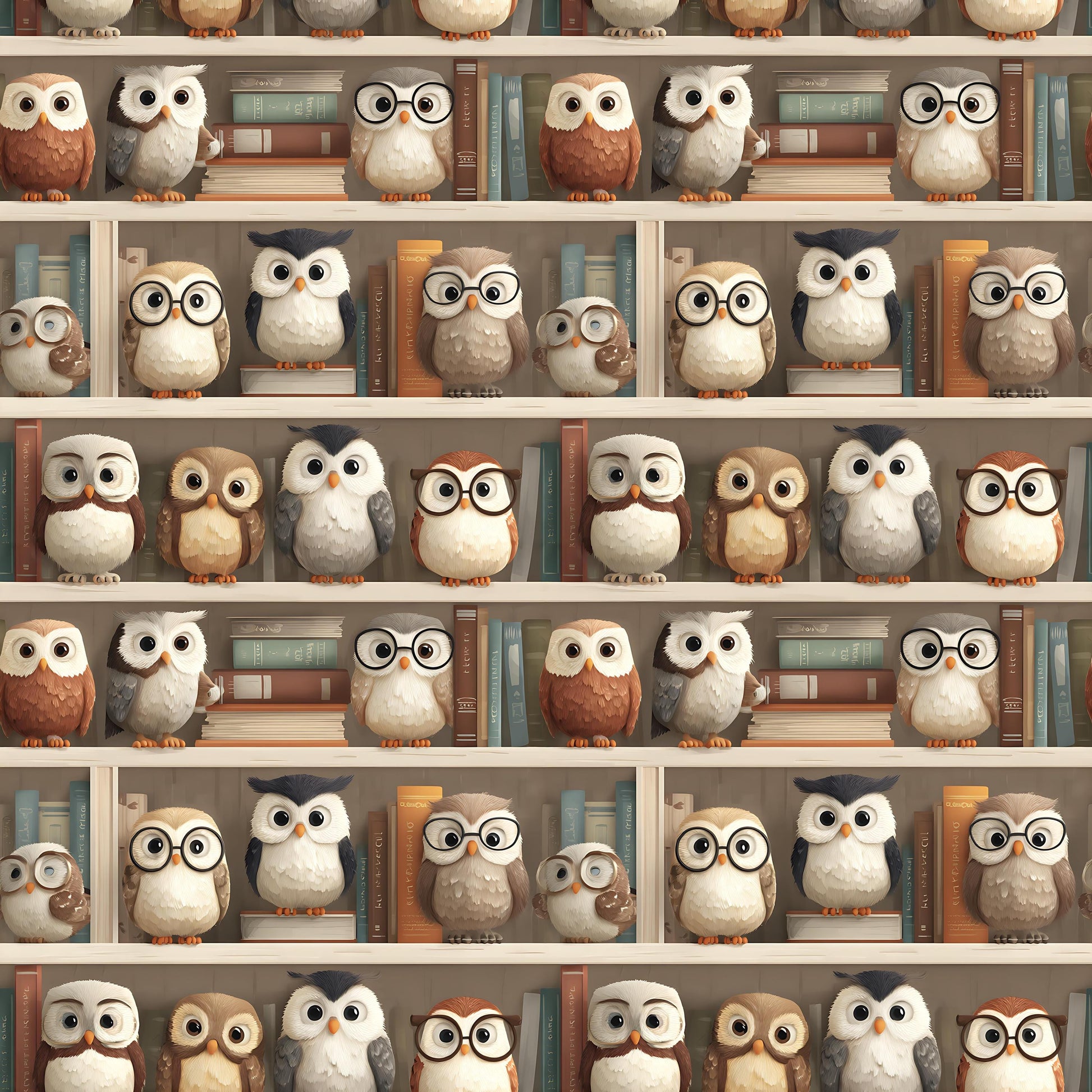 Book Owls Fabric - Shop now at American Fabric Prints