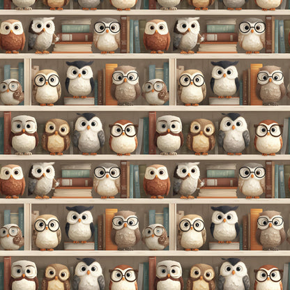 Book Owls Fabric - Shop now at American Fabric Prints