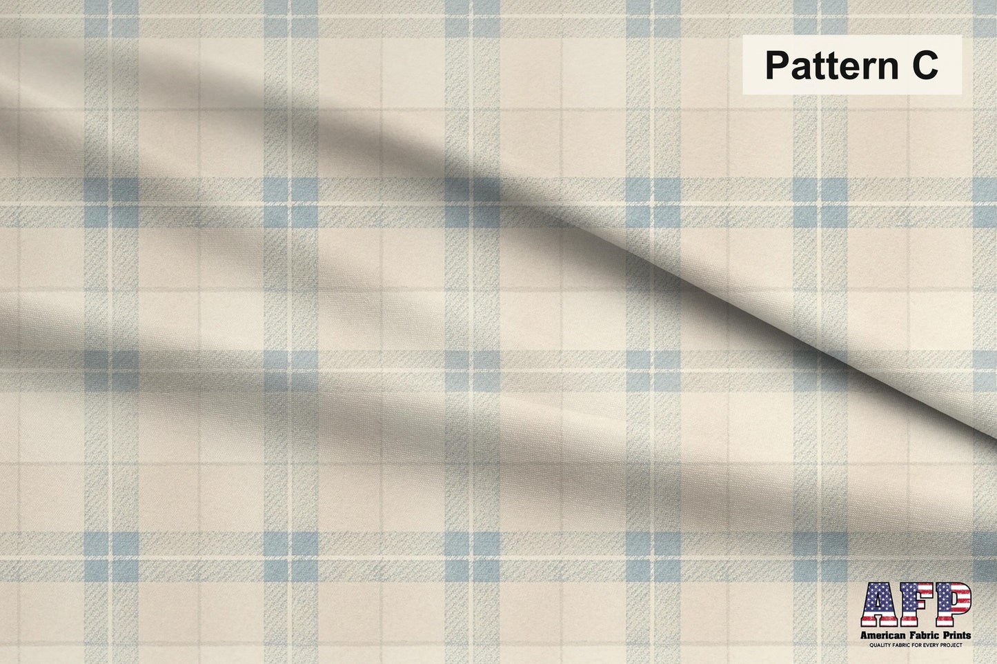 Blue and Beige Plaid 4 Fabric Bundle Set - Shop now at American Fabric Prints