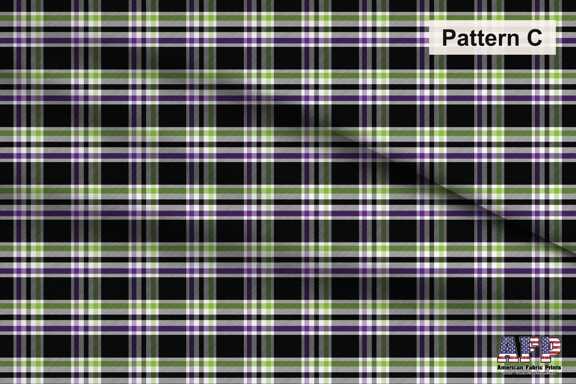 Halloween Plaid 4 Fabric Collection. Choose Your Patterns for your Spooky Plaid creation.  Pattern C Shown. Shop now at American Fabric Prints.