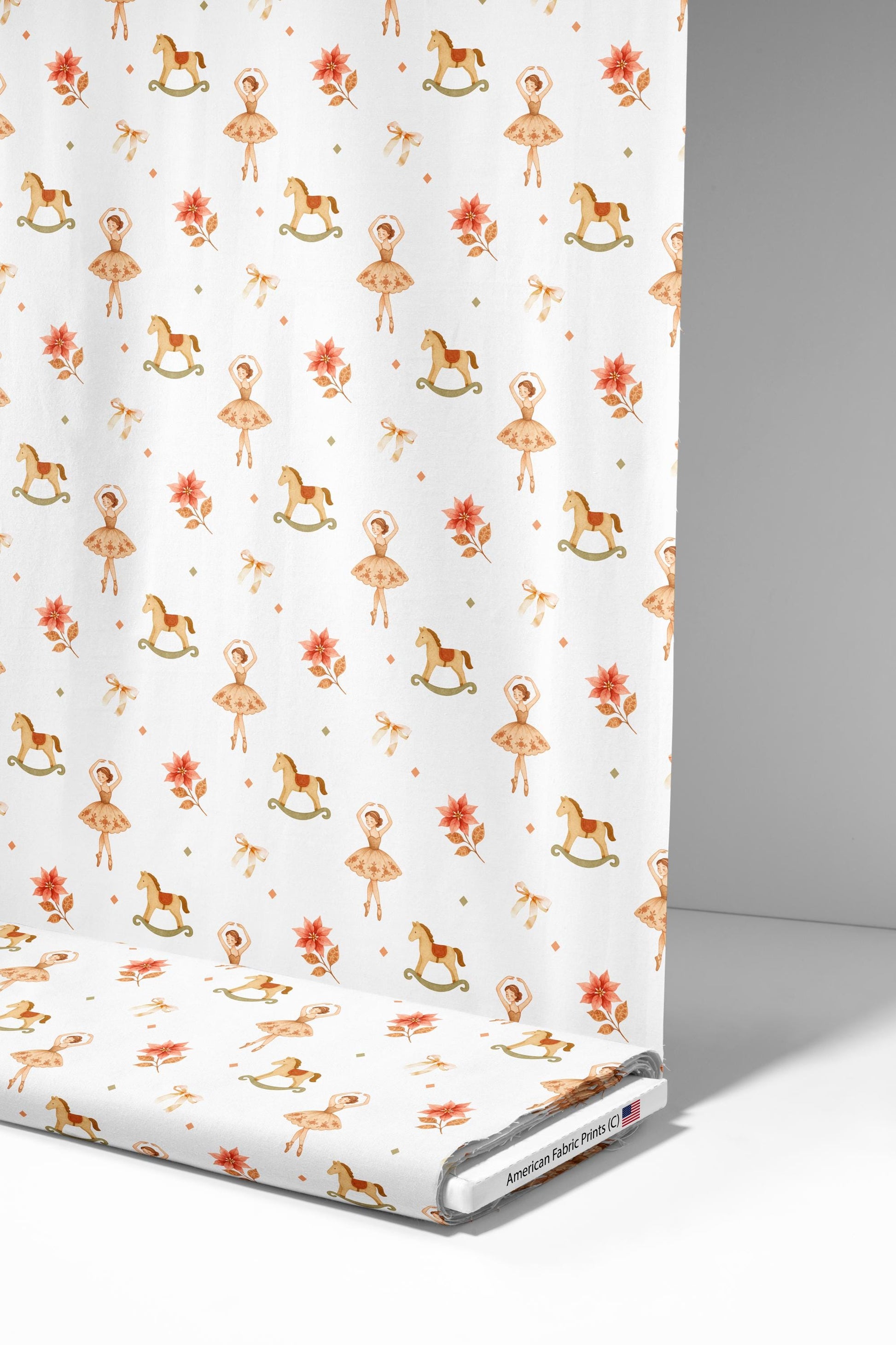 Christmas Ballerina Fabric - Shop now at American Fabric Prints