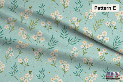 Blue and Gold Floral Fabric Bundle Set - Shop now at American Fabric Prints