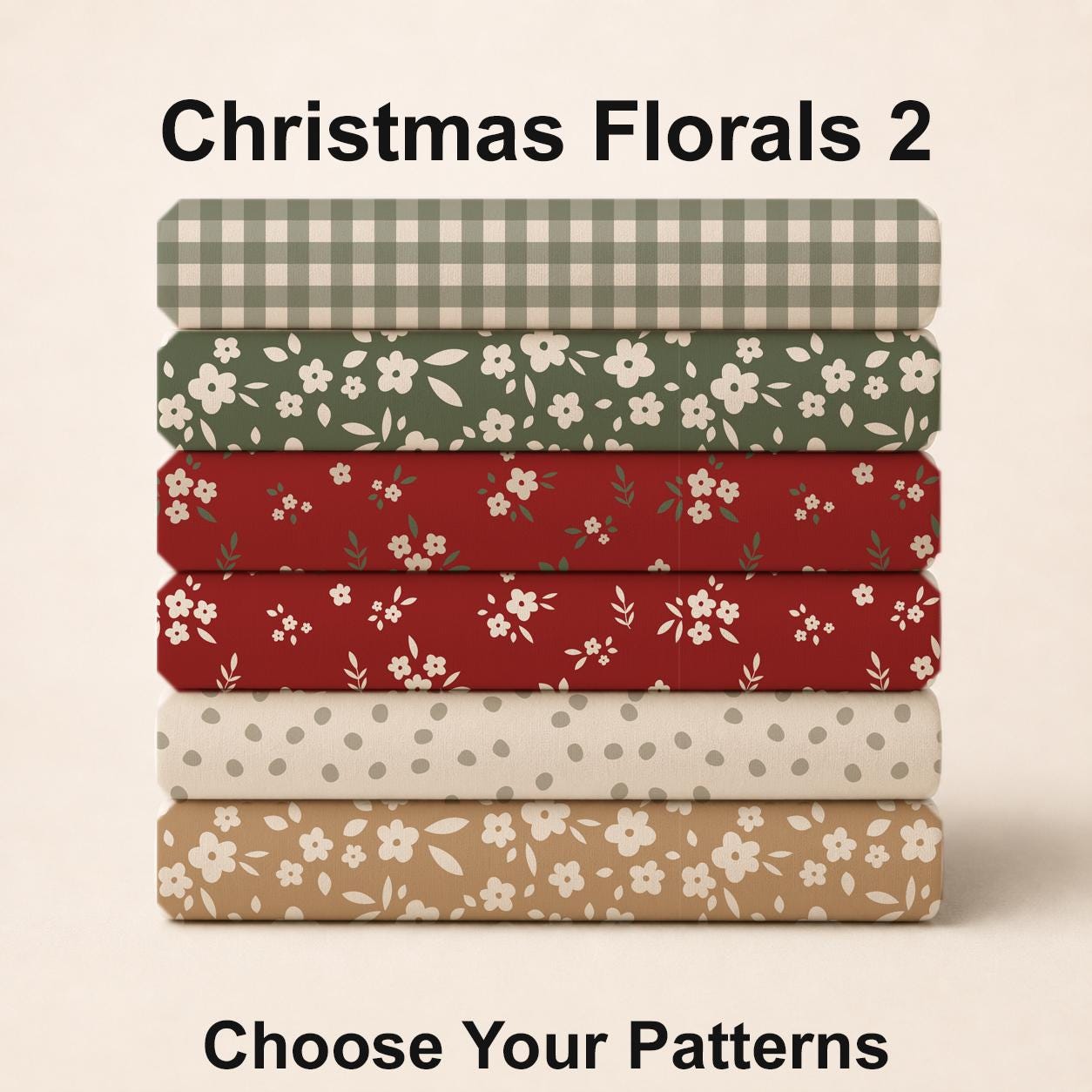 Christmas Florals 2 Fabric Bundle Set - Shop now at American Fabric Prints