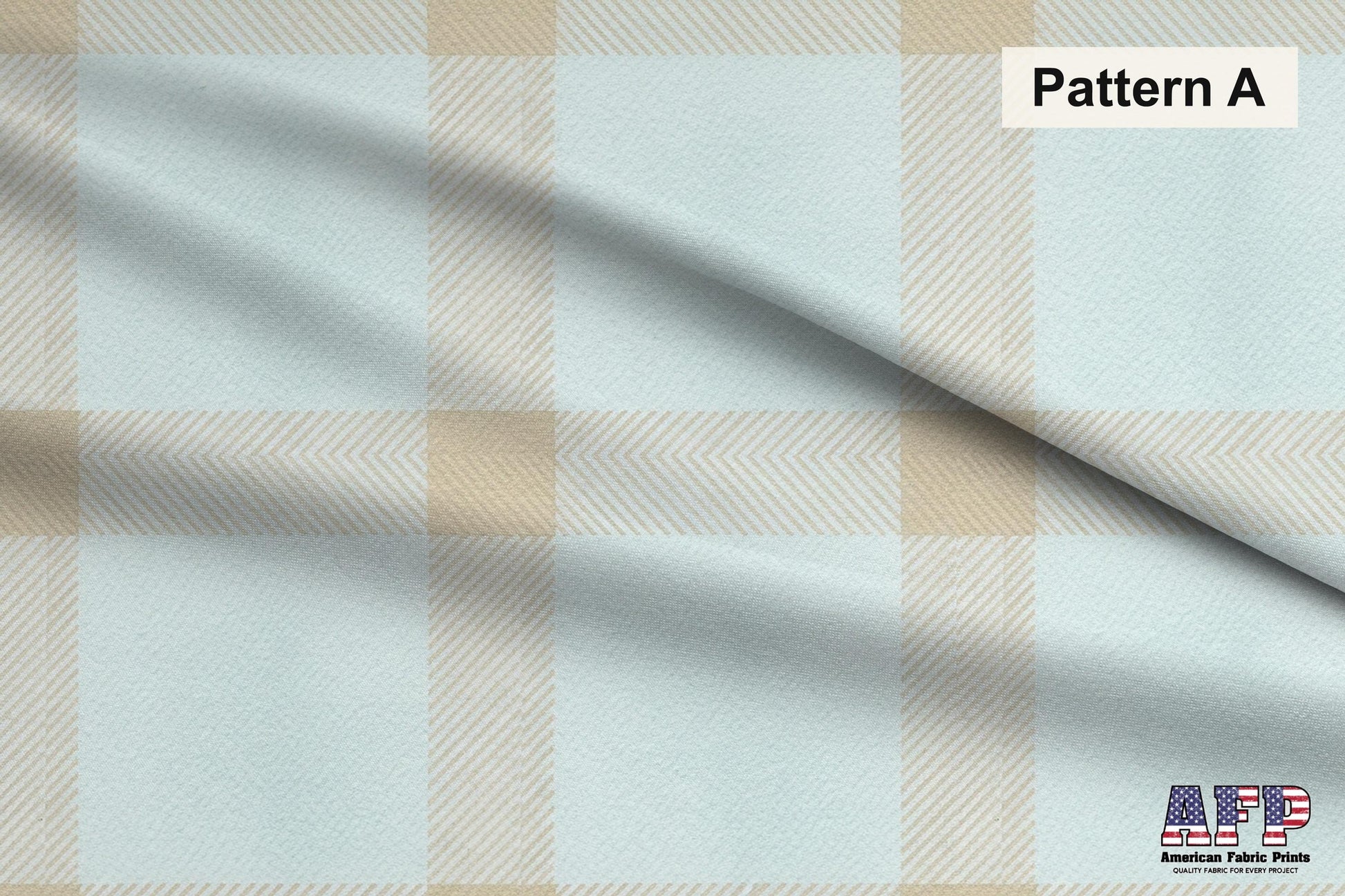 Blue and Beige Plaid 4 Fabric Bundle Set - Shop now at American Fabric Prints