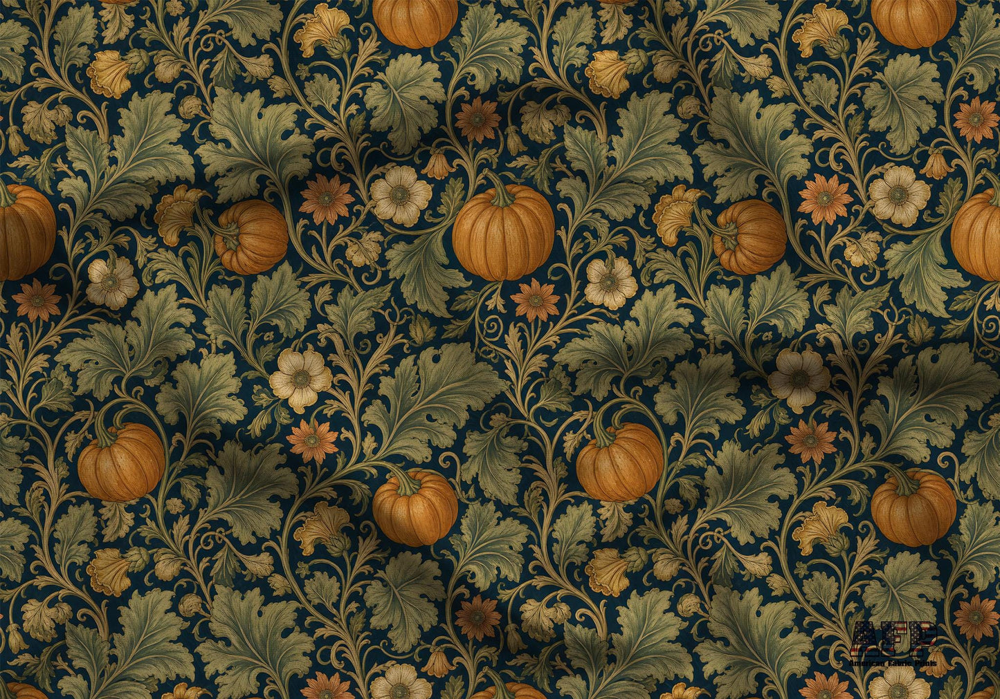 Victorian Pumpkin Floral Fabric - Shop now at American Fabric Prints
