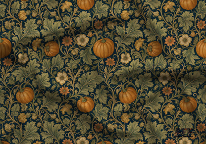 Victorian Pumpkin Floral Fabric - Shop now at American Fabric Prints