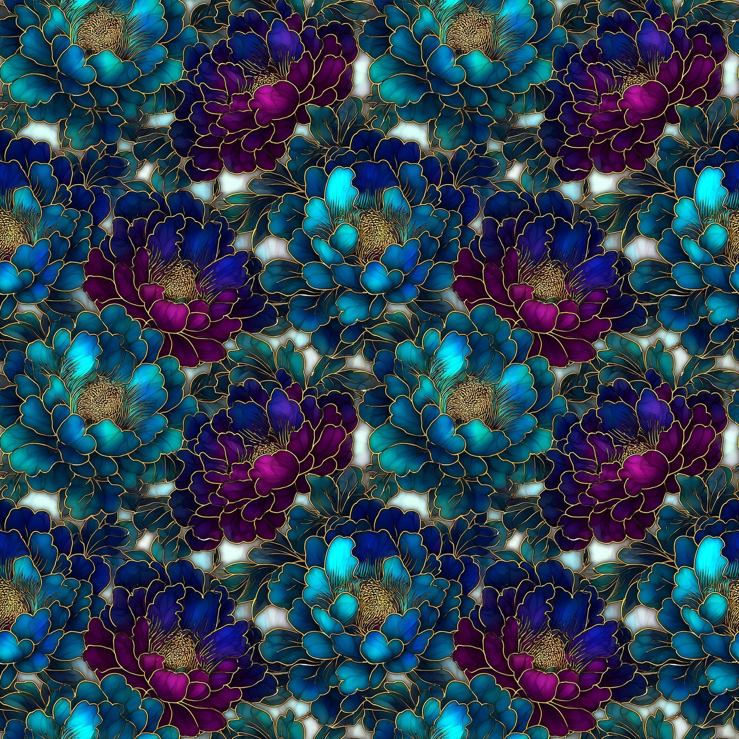 Stain Glass Floral Fabric - Shop now at American Fabric Prints