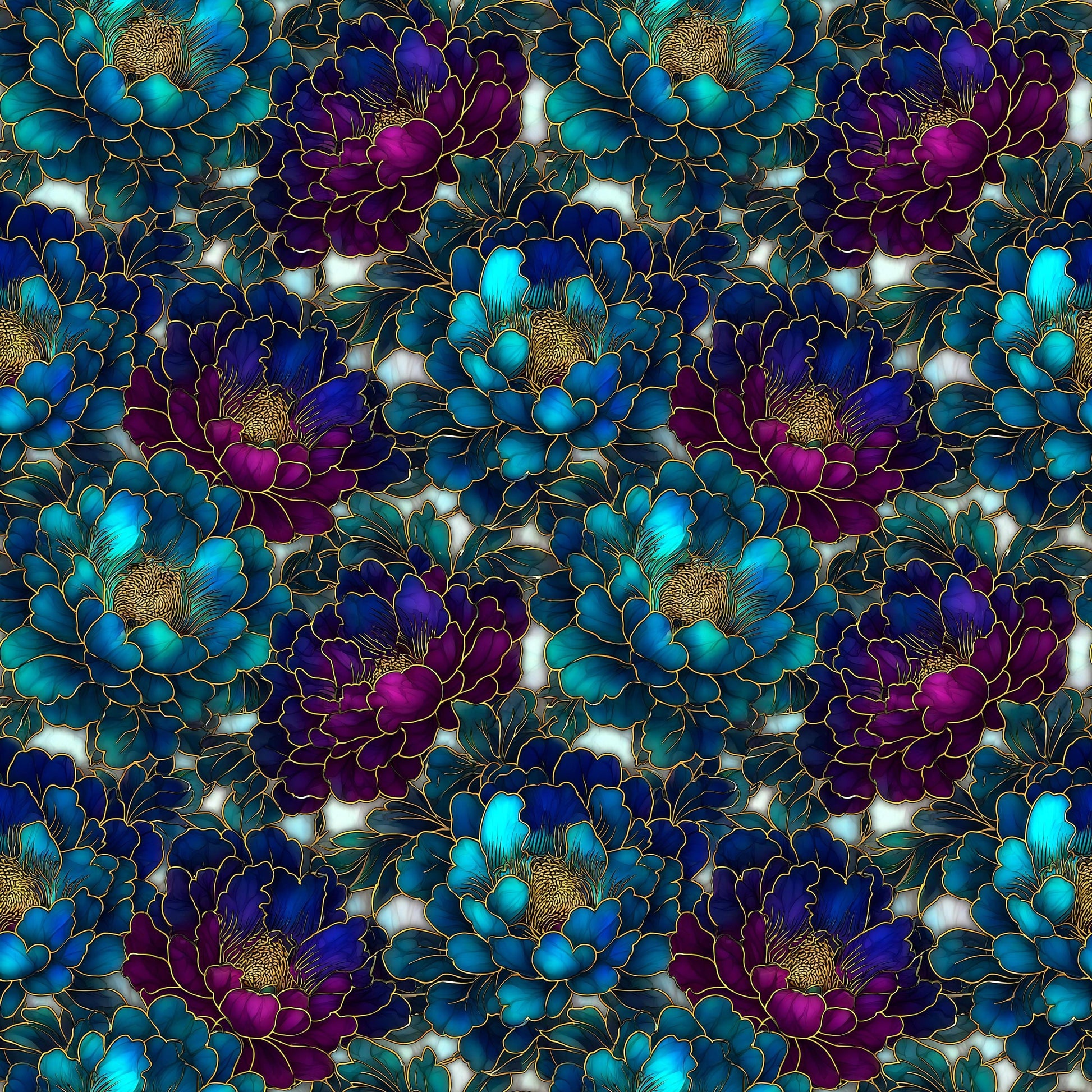 Stain Glass Floral Fabric - Shop now at American Fabric Prints