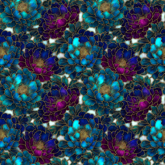 Stain Glass Floral Fabric - Shop now at American Fabric Prints