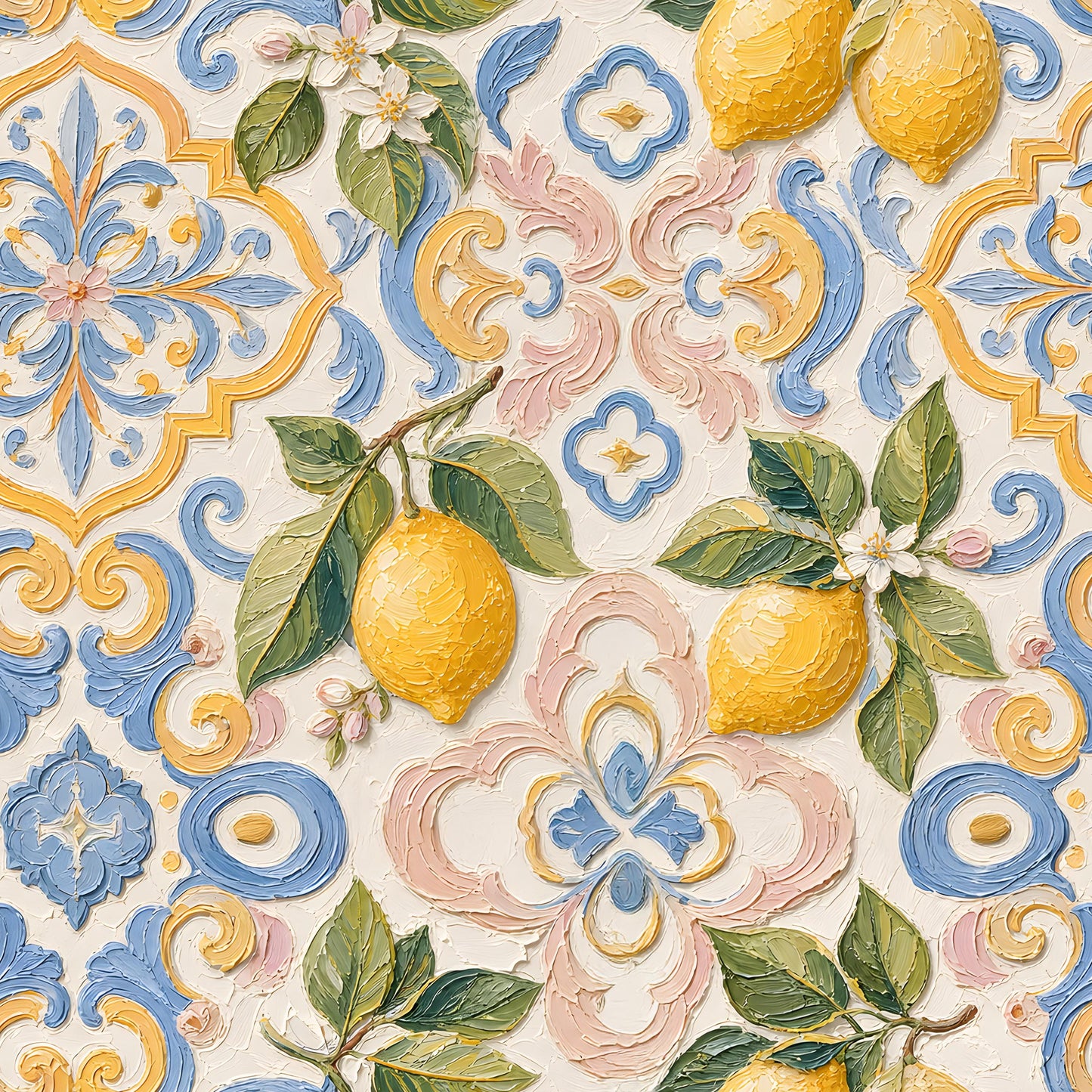 Lemon Tile Art Fabric - Shop now at American Fabric Prints