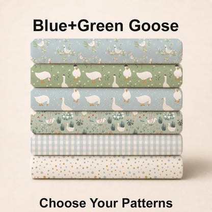 Blue+Green Goose Fabric Bundle Set - Shop now at American Fabric Prints