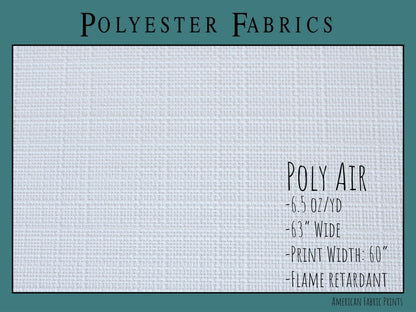 a piece of white fabric with the words poly air on it