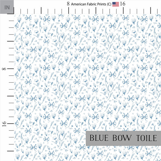 Blue Nursery Toile Fabric. Made in the USA. Shop now at American Fabric Prints.