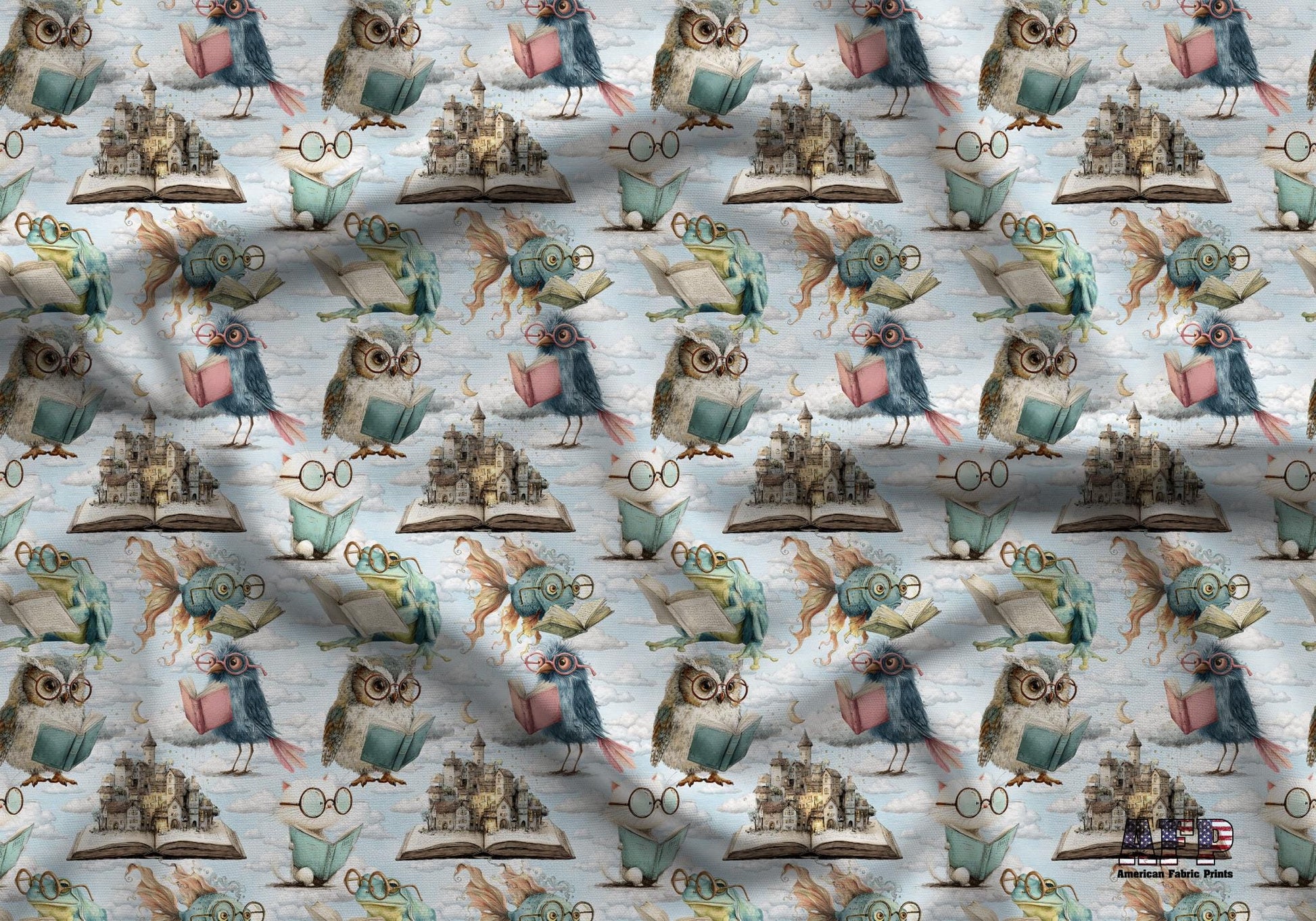 Animals Reading Fabric - Shop now at American Fabric Prints
