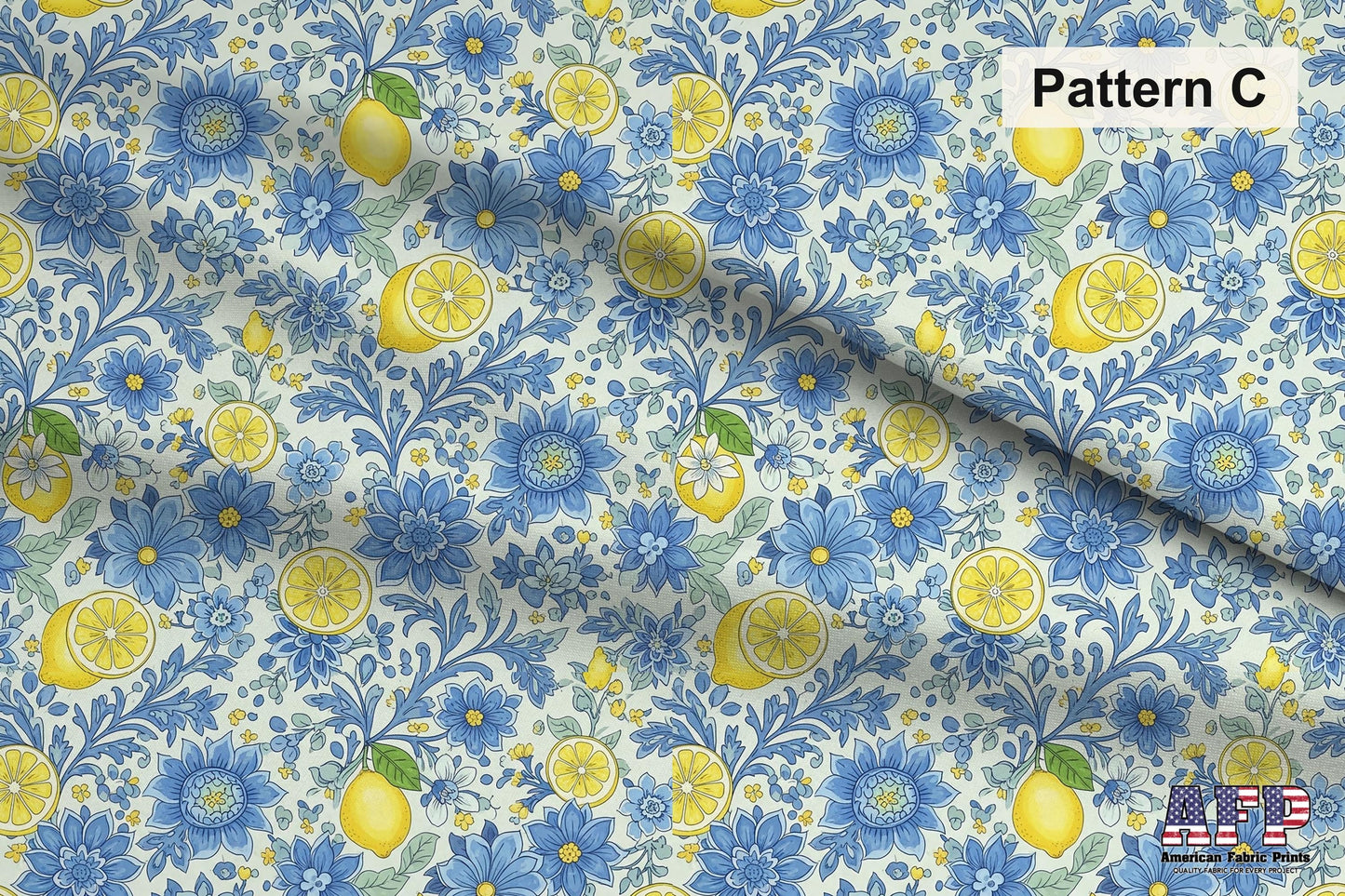 Lemons + Blue Fabric Bundle Set - Shop now at American Fabric Prints