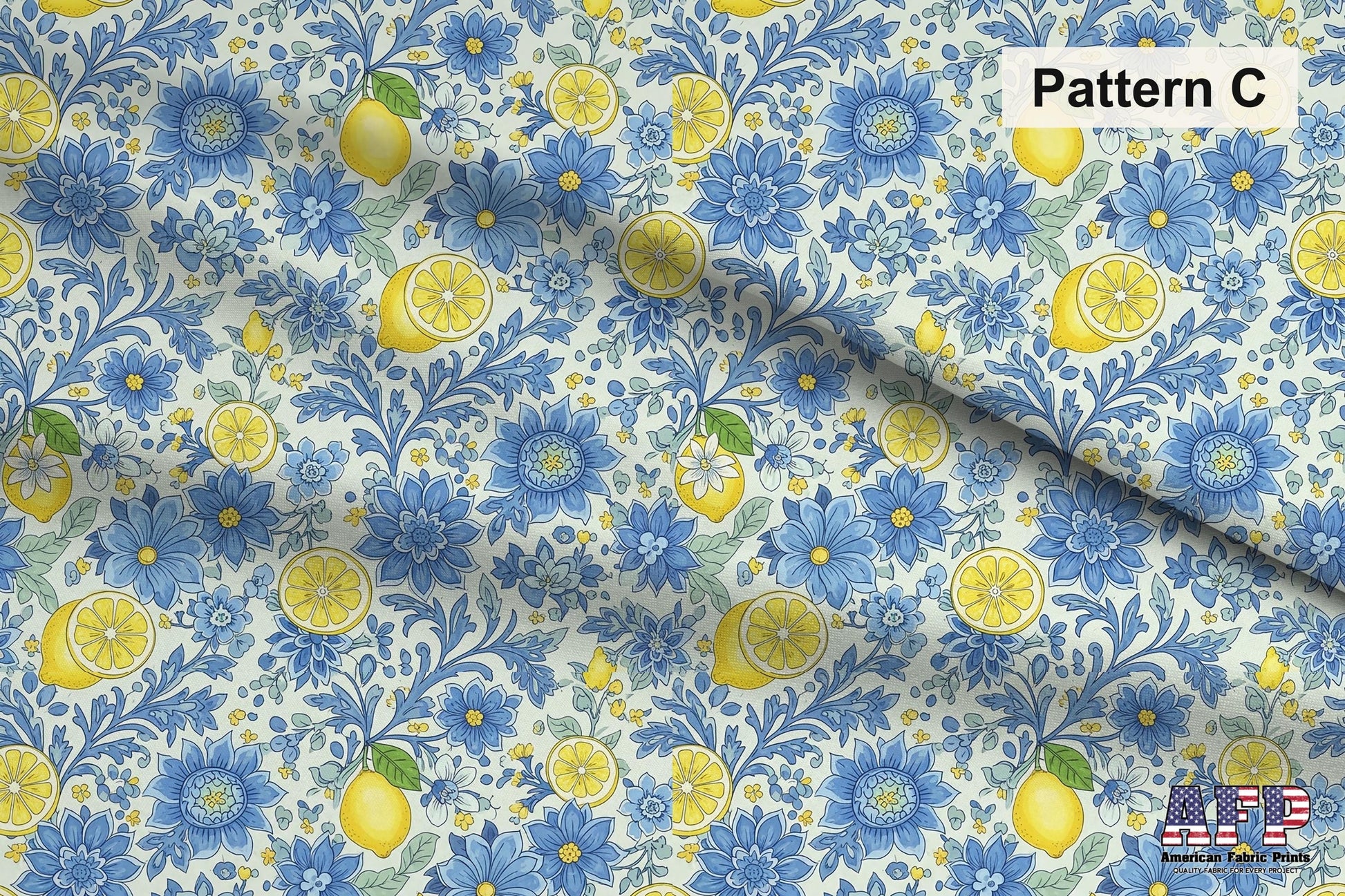 Lemons + Blue Fabric Bundle Set - Shop now at American Fabric Prints