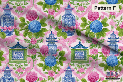 Pink Chinoiserie Mahjong Fabric Bundle Set - Shop now at American Fabric Prints