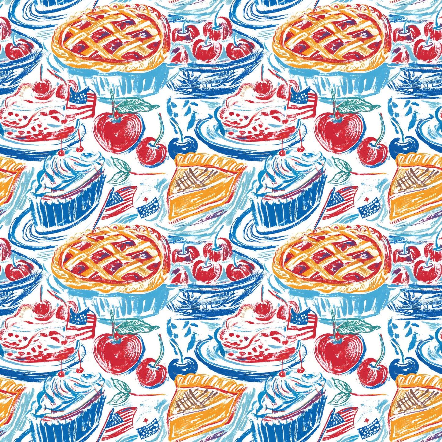 USA Picnic Fabric - Shop now at American Fabric Prints
