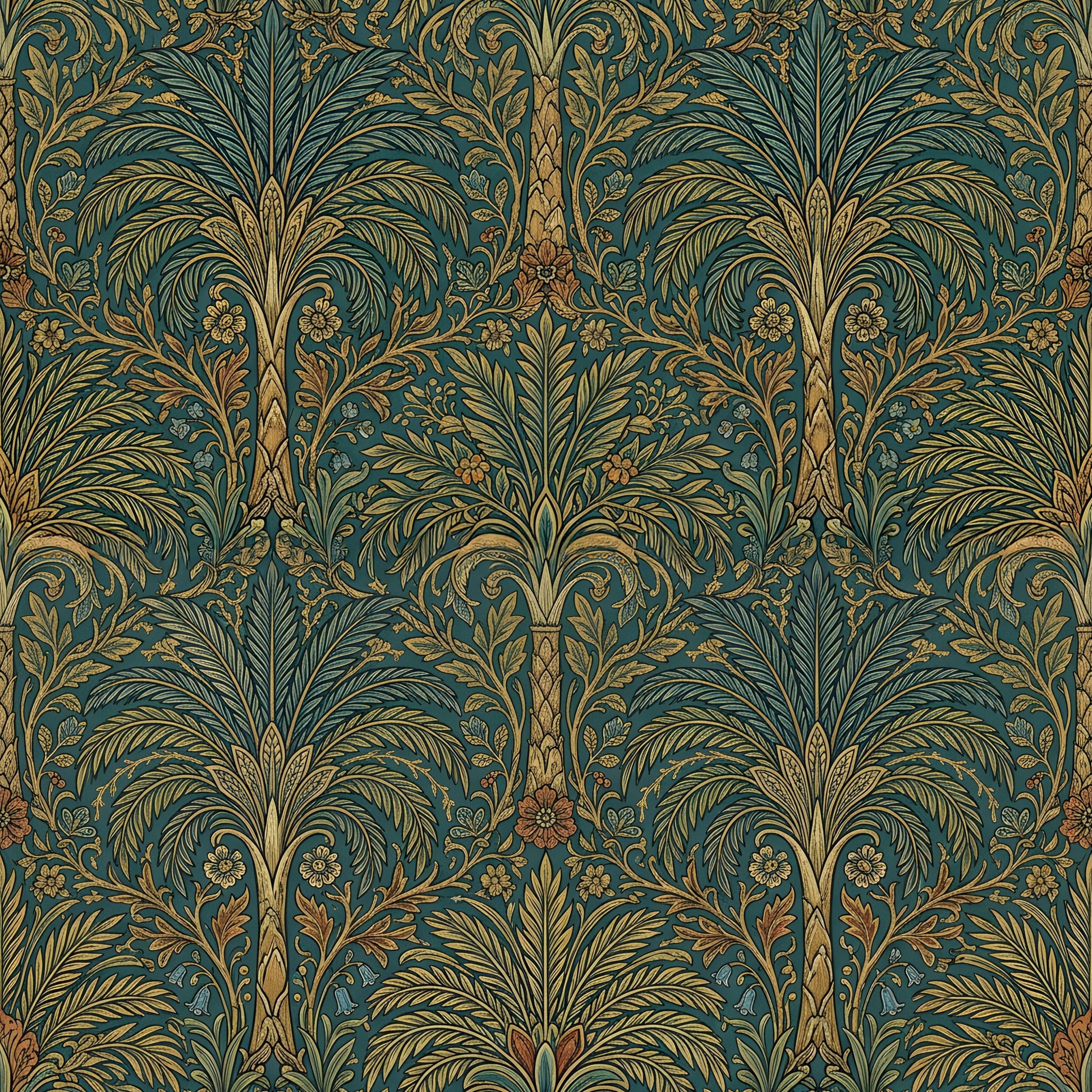 Victorian Palm Trees Fabric - Shop now at American Fabric Prints