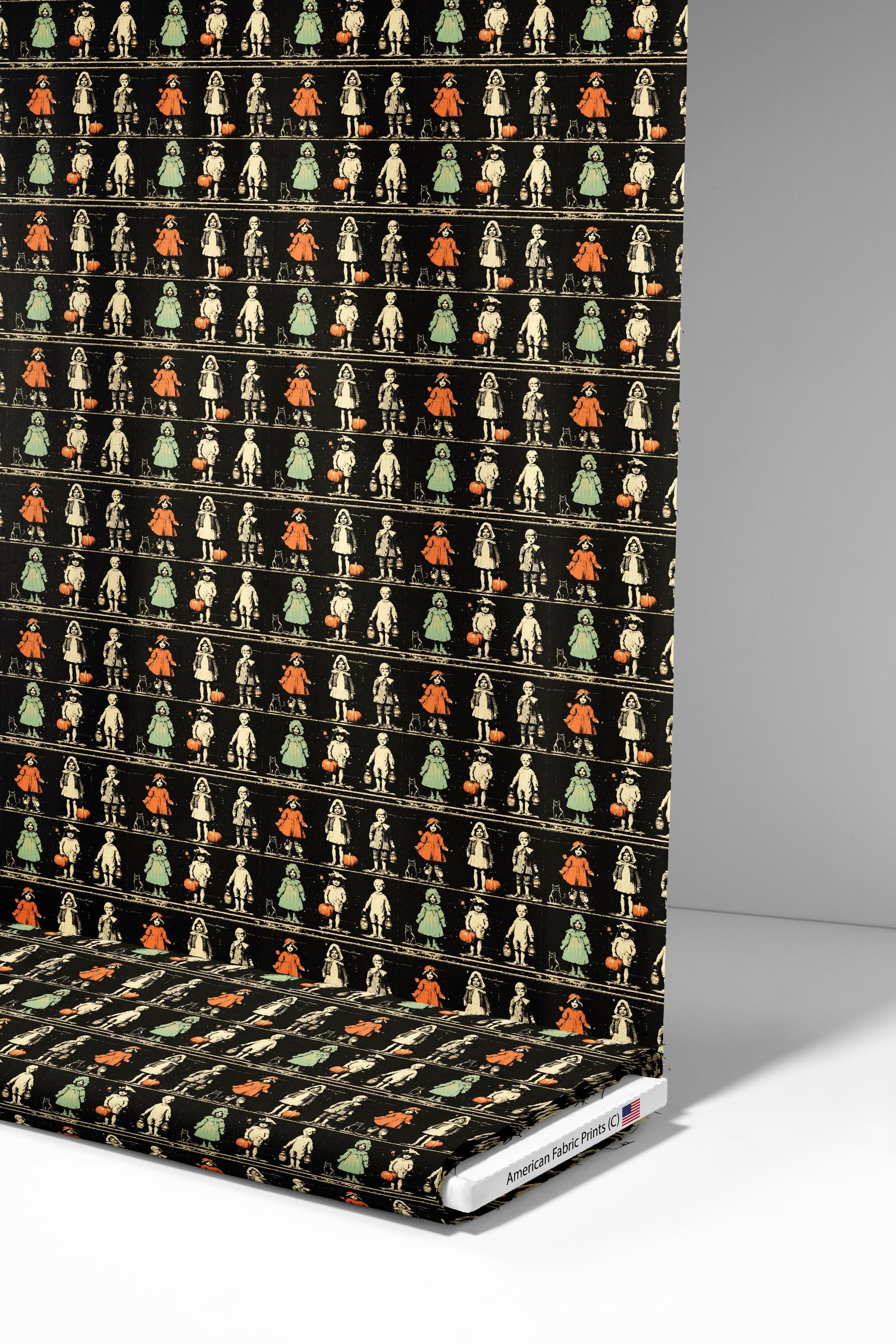 Vintage Halloween Children Fabric - Shop now at American Fabric Prints