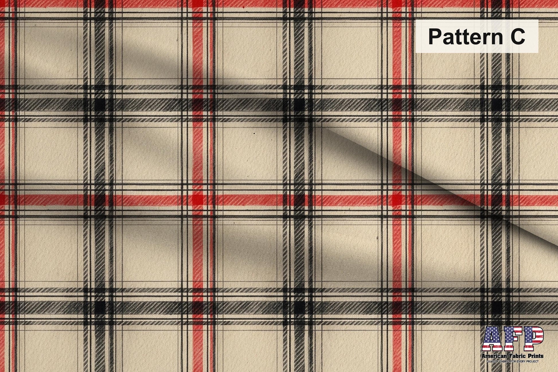 Beige Plaid 3 Fabric Bundle Set - Shop now at American Fabric Prints