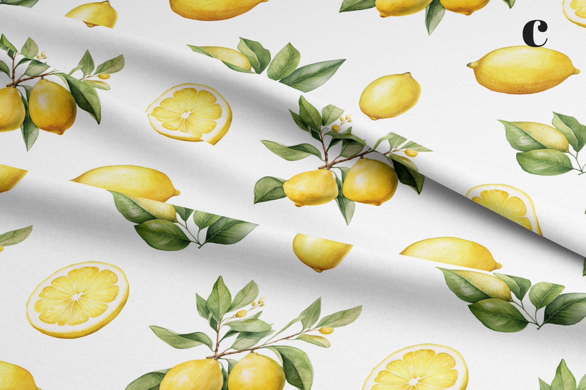 Cotton Fabric with Lemons. Shop now at American Fabric Prints.