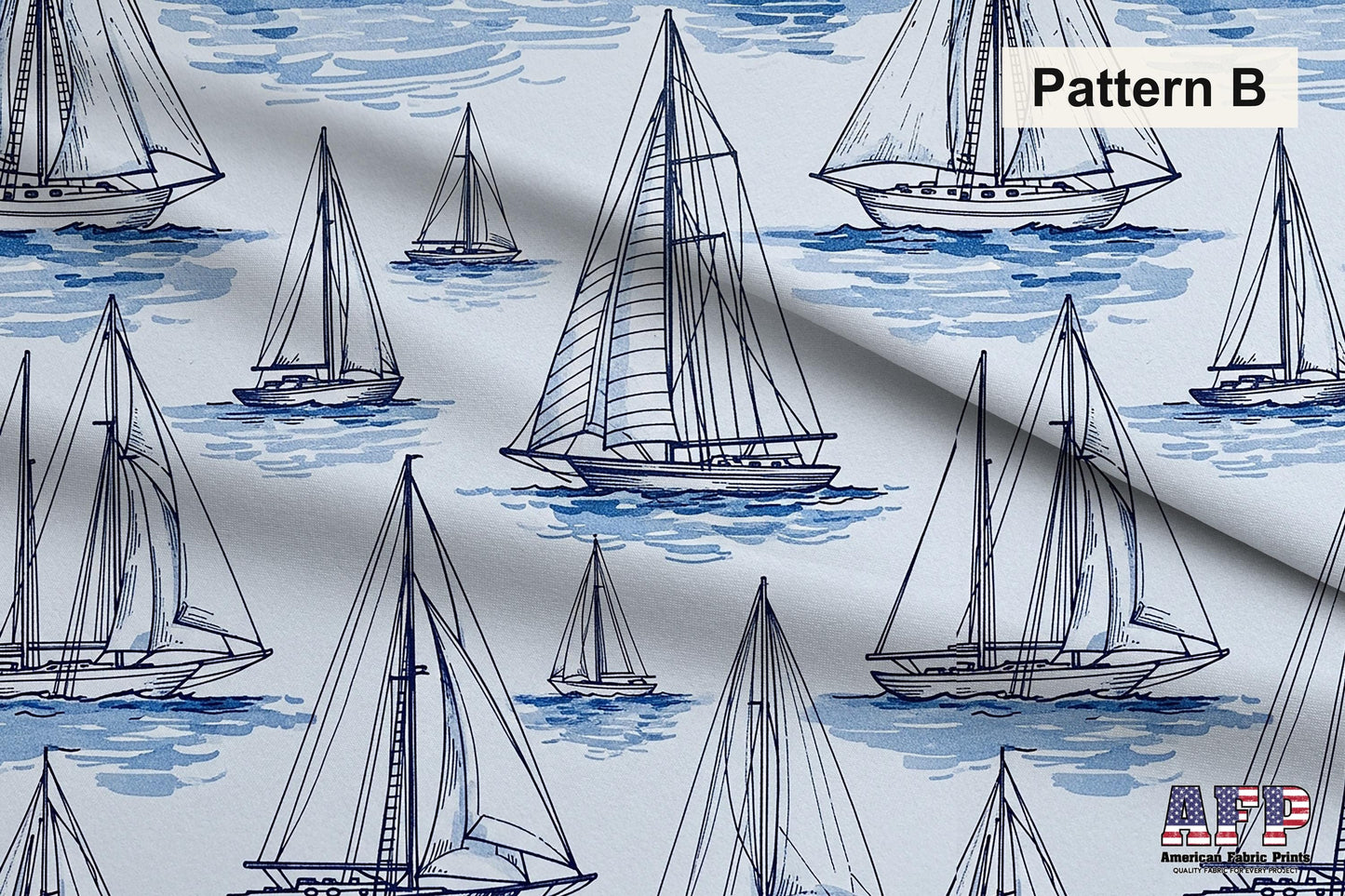 Blue Sailboat 4 Fabric Bundle Set - Shop now at American Fabric Prints