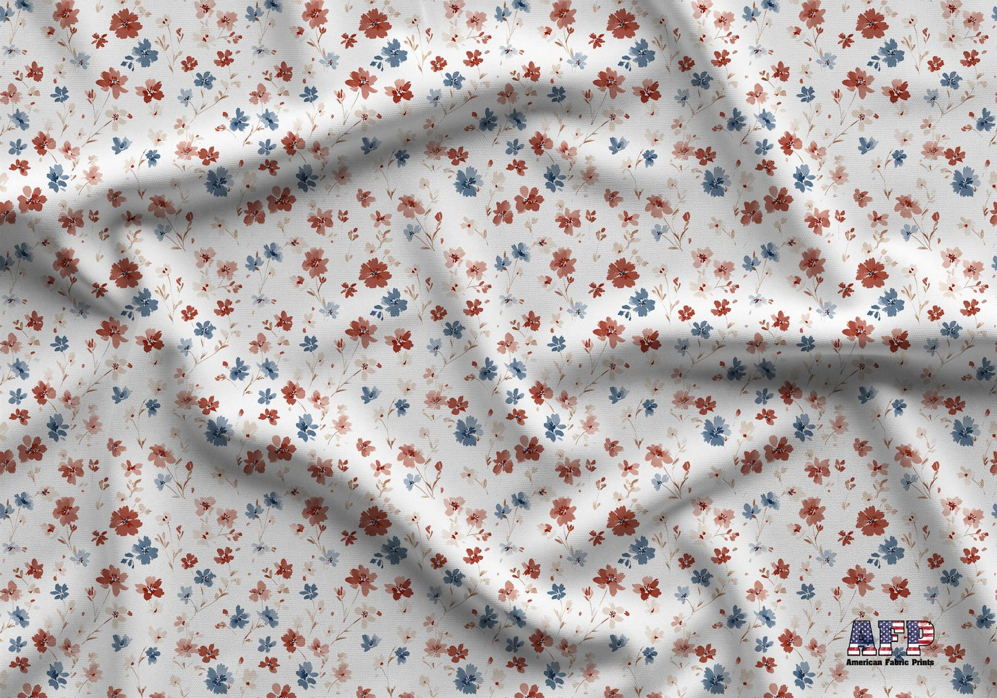 Farmhouse Patriotic Floral Fabric - Shop now at American Fabric Prints