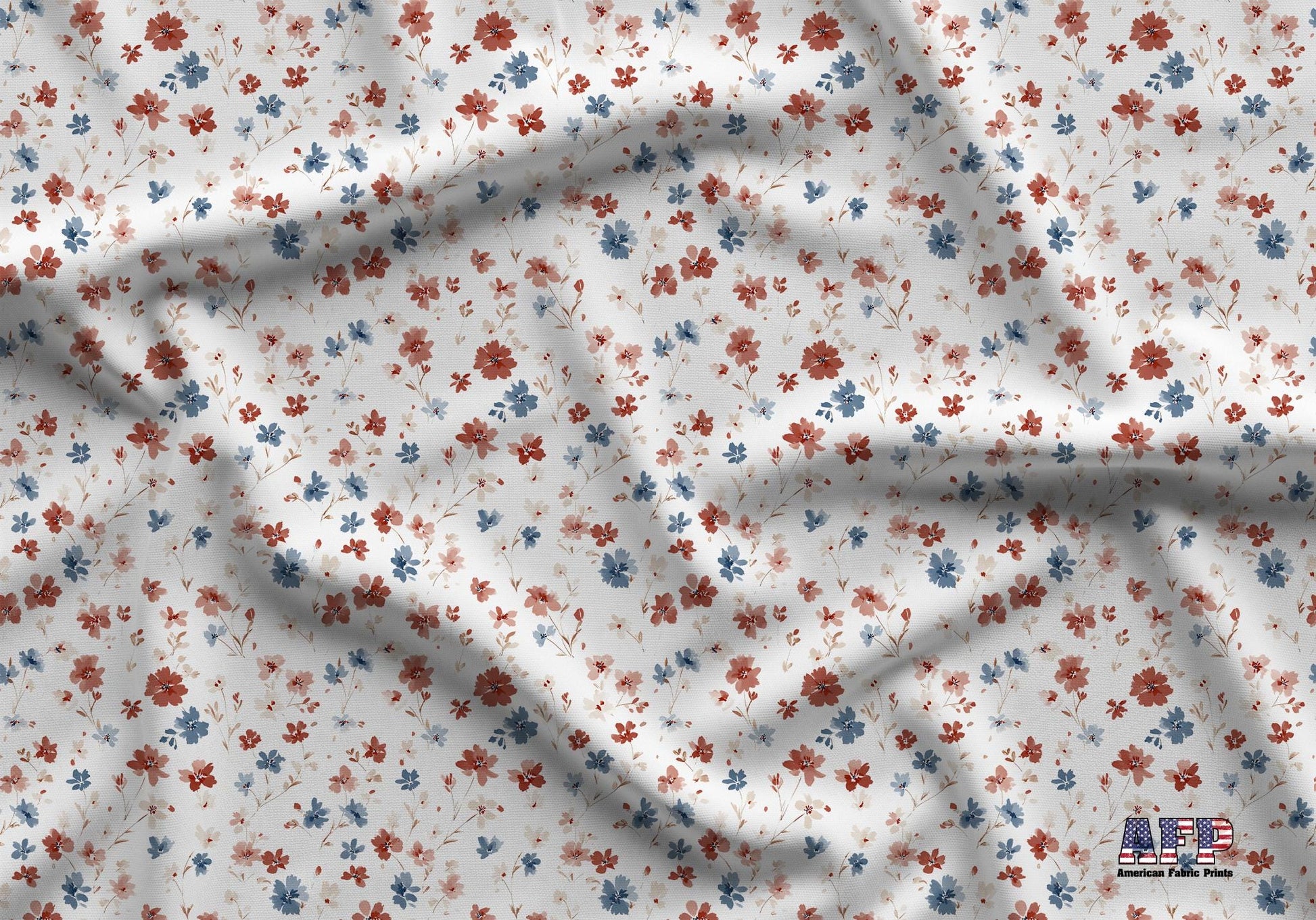 Farmhouse Patriotic Floral Fabric - Shop now at American Fabric Prints